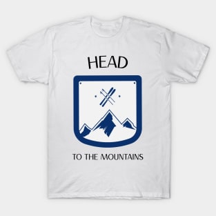 Skiing Head to the Mountains T-Shirt